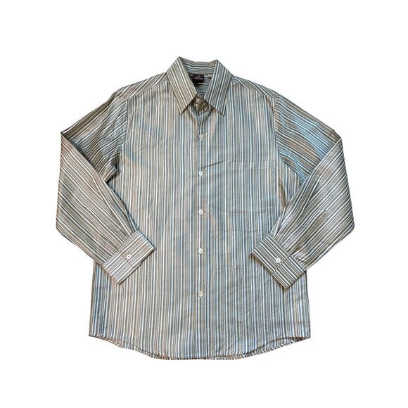 Artisans Angkor Other - Artisans Angkor Men's Shirt Size Medium 100% Silk Stripes Shiny Fabric‎ Vintage